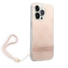 Etui Guess 4G Print Strap na iPhone 14 Pro - różowe