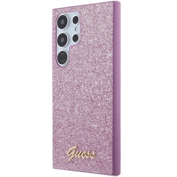 Etui Guess Glitter Script na Samsung Galaxy S24 Ultra - fioletowe