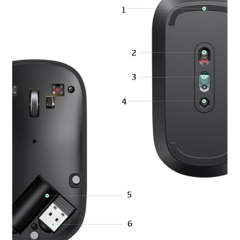 Ugreen poręczna myszka bezprzewodowa USB szary (MU001)