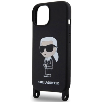 Etui Karl Lagerfeld Crossbody Silicone Ikonik do iPhone 15 - czarne