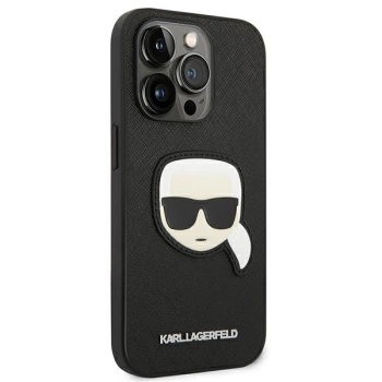 Etui Karl Lagerfeld Saffiano Karl's Head Patch na iPhone 14 Pro Max - czarne