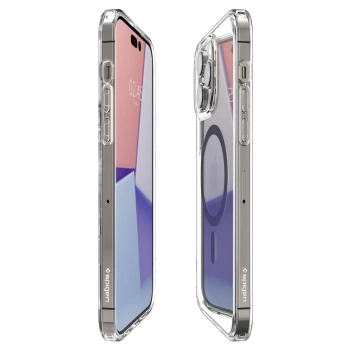 Etui Spigen Ultra Hybrid Mag z MagSafe na iPhone 14 Pro - przezroczysto-grafitowe