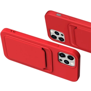 Card Case silikonowe etui portfel z kieszonką na kartę dokumenty do Samsung Galaxy A32 4G czarny