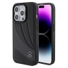 Etui Mercedes Leather Wave Patern na iPhone 15 Pro - czarne