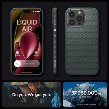 Etui Spigen Liquid Air na iPhone 15 Pro Max - ciemnozielone
