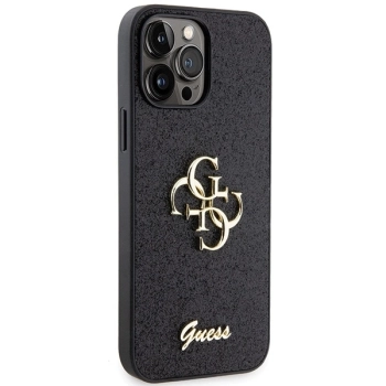 Etui Guess Glitter Script Big 4G na iPhone 13 Pro Max - czarne
