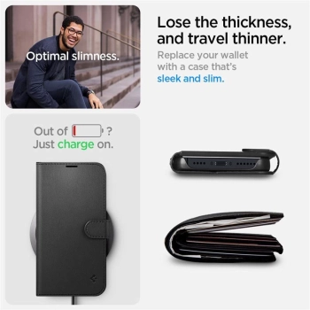 Etui Spigen Wallet S na iPhone 14 - czarne