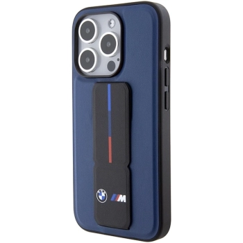 Etui BMW M Grip Stand Bicolor na iPhone 15 Pro - granatowe