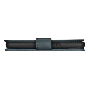 iCarer Oil Wax Wallet Case 2in1 etui iPhone 14 skórzany pokrowiec z klapką Anti-RFID niebieski (WMI14220721-BU)