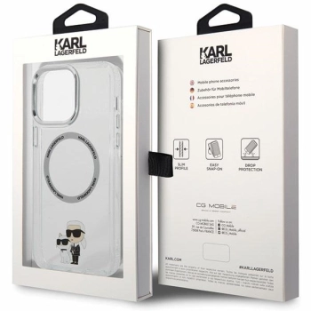 Etui Karl Lagerfeld Iconic Karl&Choupette Magsafe na iPhone 13 Pro Max - przezroczyste
