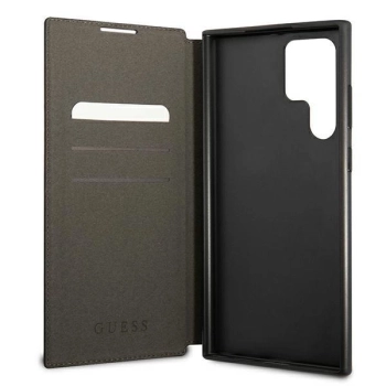 Guess GUBKS22LG4GFGR S22 Ultra S908 szary/grey book 4G Metal Gold Logo