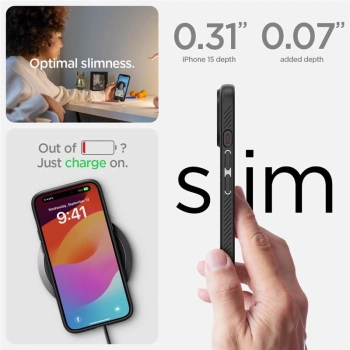 Etui Spigen Liquid Air na iPhone 15 - czarny mat