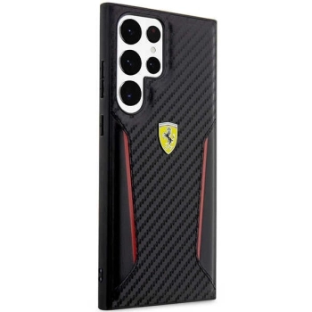 Etui Ferrari Carbon Contrast Edges na Samsung Galaxy S23 Ultra - czarne