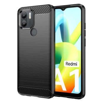 Carbon Case etui do Xiaomi Redmi A1+ elastyczny silikonowy karbonowy pokrowiec czarne