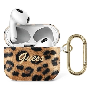 Etui Guess Leopard na AirPods 3 - złote