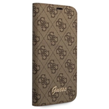 Etui Guess 4G Vintage Gold Logo na iPhone 14 Pro - brązowe