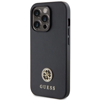 Etui Guess Strass Metal Logo do iPhone 15 Pro Max - czarne