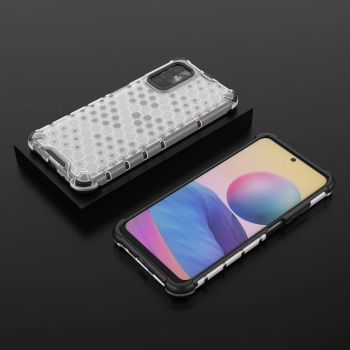 Honeycomb etui pancerny pokrowiec z żelową ramką Xiaomi Redmi Note 10 5G / Poco M3 Pro przezroczysty