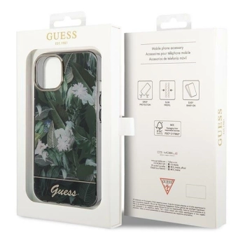 Etui Guess Jungle Collection na iPhone 14 Plus - zielone