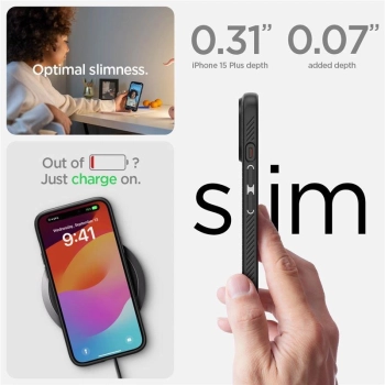 Etui Spigen Liquid Air na iPhone 15 Plus - czarny mat