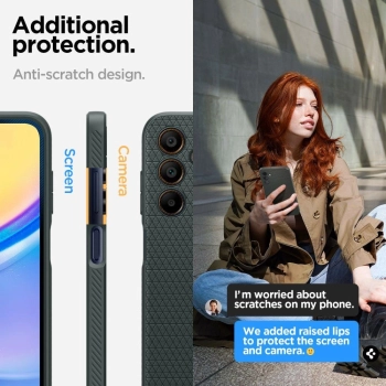 Etui Spigen Liquid Air na Samsung Galaxy A15 4G / 5G - ciemnozielone