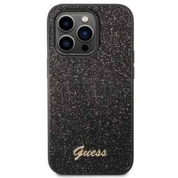 Etui Guess Glitter Script na iPhone 14 Pro Max - czarne
