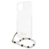 Etui Guess White Pearl na iPhone 13 mini - przezroczyste