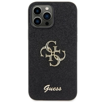 Etui Guess Glitter Script Big 4G na iPhone 13 Pro Max - czarne