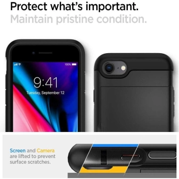 Etui Spigen Slim Armor CS na iPhone 7 / 8 / SE 2020 / SE 2022 - czarne