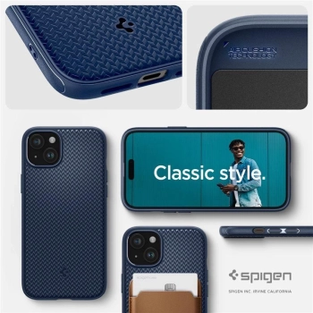 Etui Spigen Mag Armor z MagSafe na iPhone 15 - niebieskie
