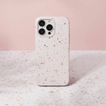 Etui UNIQ Coehl Terrazzo na iPhone 14 Pro - piaskowe