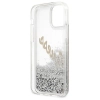 Etui Guess Glitter Vintage Script na iPhone 12 mini - srebrne