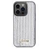 Etui Guess Sequin Script Metal na iPhone 14 Pro Max - srebrne