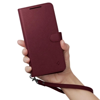 Etui Spigen Wallet S Plus na Samsung Galaxy S23 - burgundowe