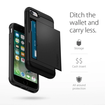 Etui Spigen Slim Armor CS na iPhone 7 / 8 / SE 2020 / SE 2022 - czarne
