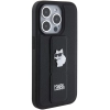 Etui Karl Lagerfeld Gripstand Saffiano Choupette Pins na iPhone 15 Pro Max - czarne