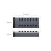 Ugreen wielofunkcyjny HUB 7w1 USB Typ C - 7x USB Typ A 3.0 PD DC 12V szary (CM481)