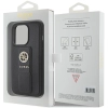 Etui Guess Grip Stand 4G Triangle Strass na iPhone 15 Pro - czarne