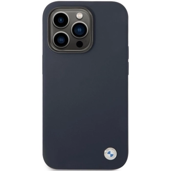 Etui BMW Silicone Metal Logo na iPhone 14 Pro Max - granatowe