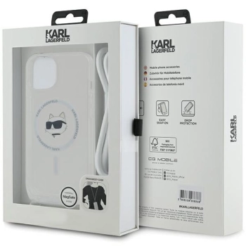 Etui Karl Lagerfeld IML Choupette Head&Cord MagSafe na iPhone 15 / 14 / 13 - przezroczyste
