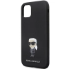 Etui Karl Lagerfeld Silicone Ikonik Metal Pin na iPhone 11 / Xr - czarne