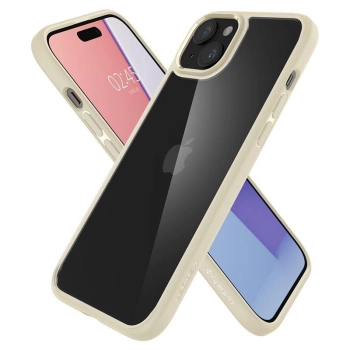 Etui Spigen Crystal Hybrid na iPhone 15 Plus - przezroczysto-beżowe