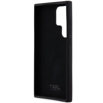 Etui Karl Lagerfeld Silicone Choupette Metal Pin na Samsung Galaxy S23 Ultra - czarne