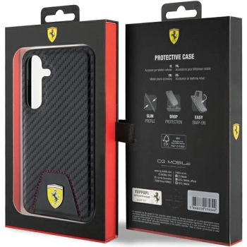 Etui Ferrari Carbon Stitched Bottom na Samsung Galaxy S24 - czarne
