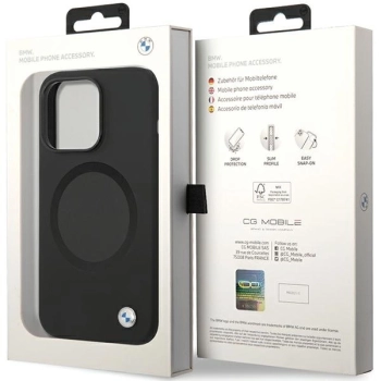 Etui BMW Signature Liquid Silicone MagSafe na iPhone 14 Pro Max - czarne
