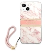 Etui Guess Marble Strap Collection na iPhone 13 mini - różowe