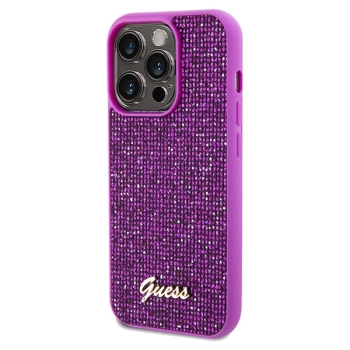 Etui Guess Disco Metal Script na iPhone 14 Pro - fuksjowe
