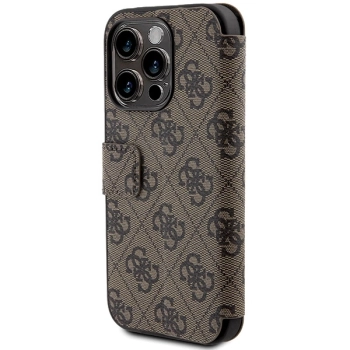 Etui Guess 4G Metal Logo na iPhone 15 Pro Max - brązowe