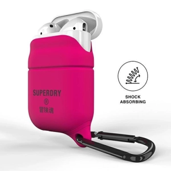 Etui SuperDry Waterproof na AirPods 1/2 - różowe