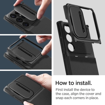 Etui Spigen Optik Armor na Samsung Galaxy S23 Ultra - czarne